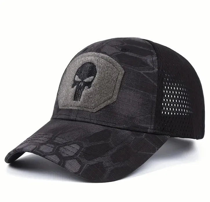Casquette tactique BlackAirsoft Skull avec panneau velcro
