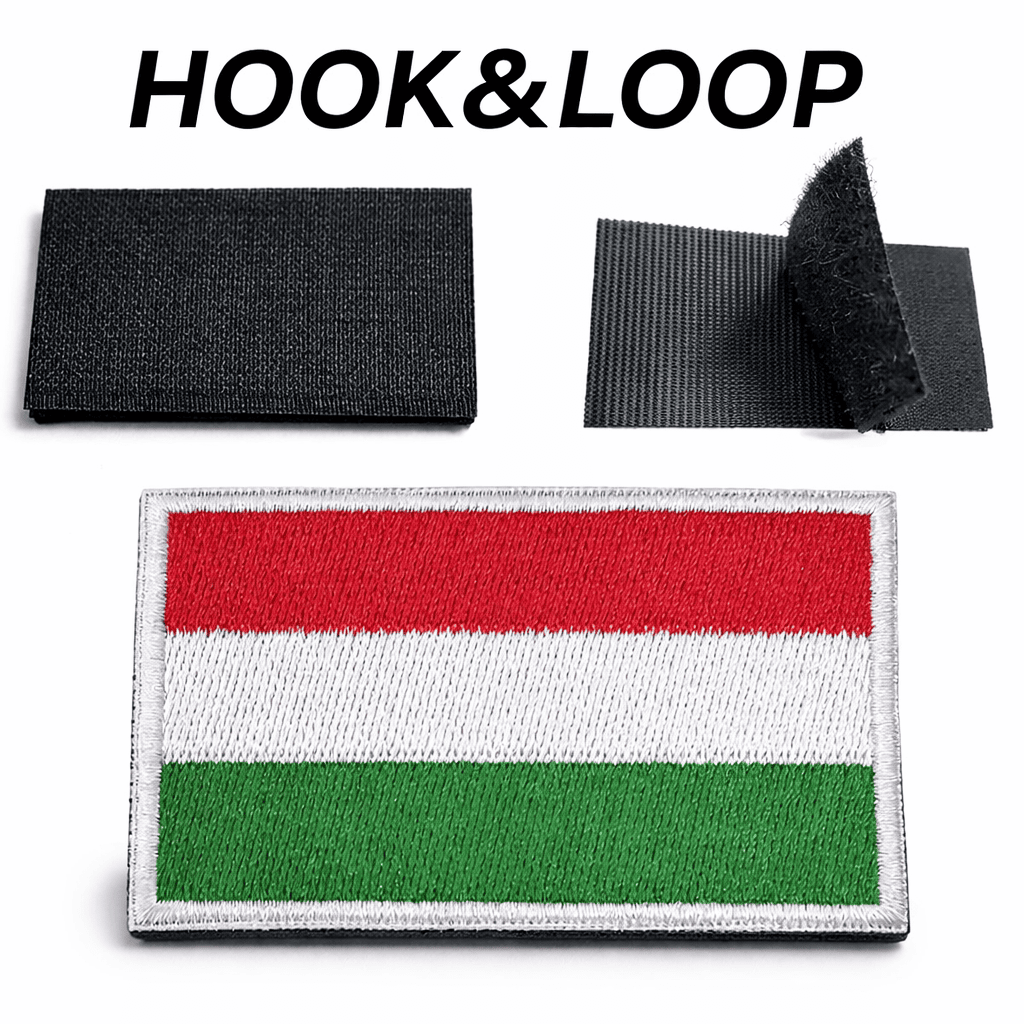 Patch brodé velcro 5x8 cm - drapeau hongrois