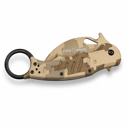 Сгъваем нож Karambit Fox Knives N690Co Desert Camo 19.5 см