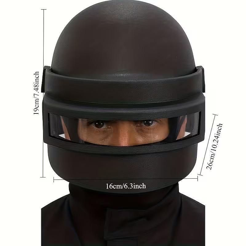 Casque de protection tactique avec visière – style SWAT, noir