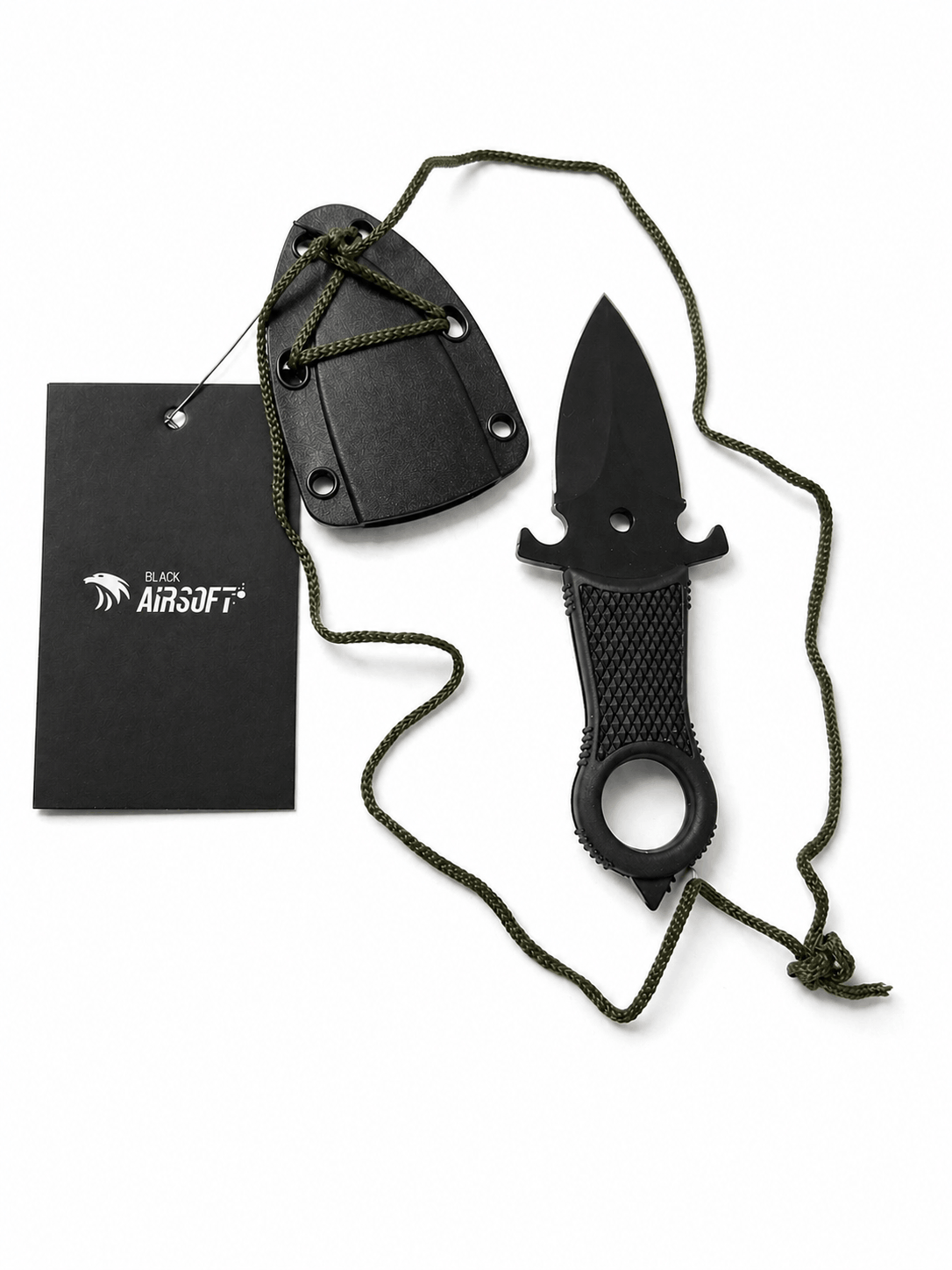 🎁 Couteau tactique Halo Black Airsoft pour cou avec étui (100% offert)