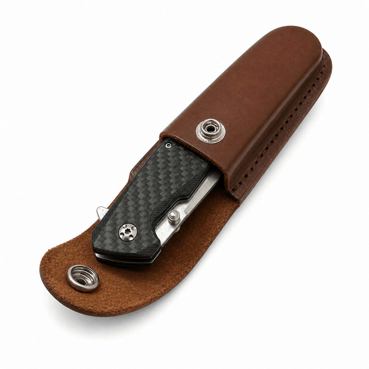 Étui en cuir pour couteau avec bouton pour ceinture