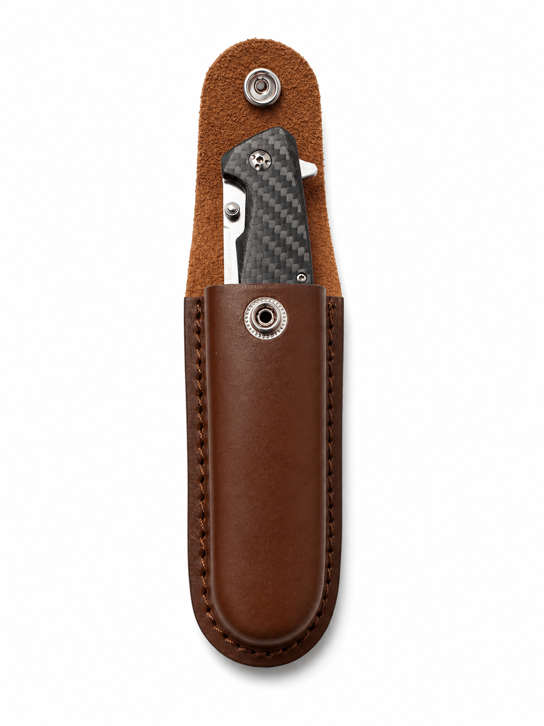 Étui en cuir pour couteau avec bouton pour ceinture