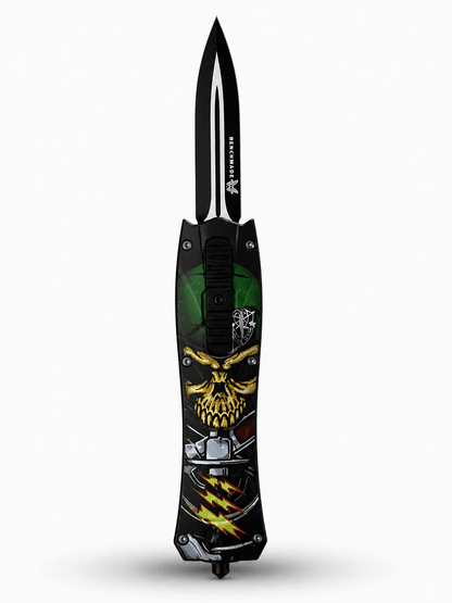 Couteau automatique Black Airsoft Inferno OTF avec lame rétractable