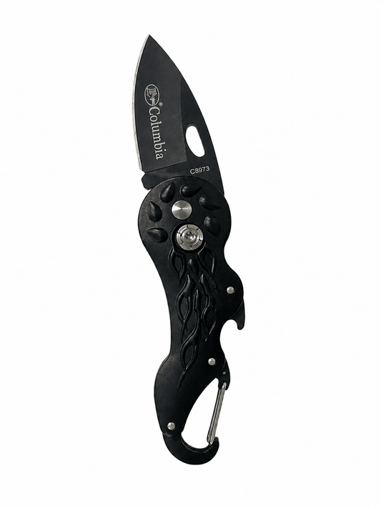 Couteau pliant Black Airsoft Columbia Mini - Mousqueton