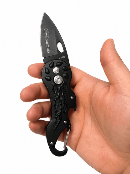 Couteau pliant Black Airsoft Columbia Mini - Mousqueton