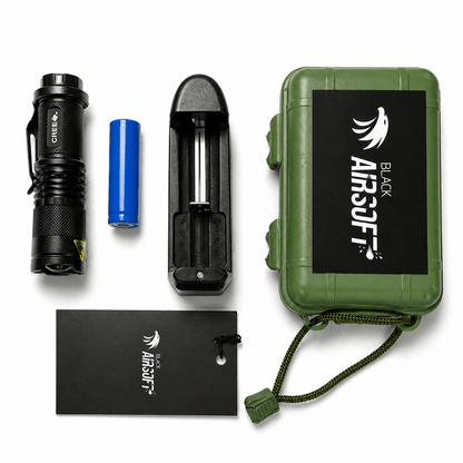 Mini lampe Black Airsoft CREE avec batterie rechargeable et chargeur
