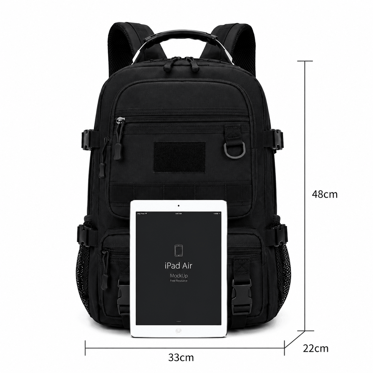 Sac à dos tactique Black Airsoft Tactical Backpack 35L 600D