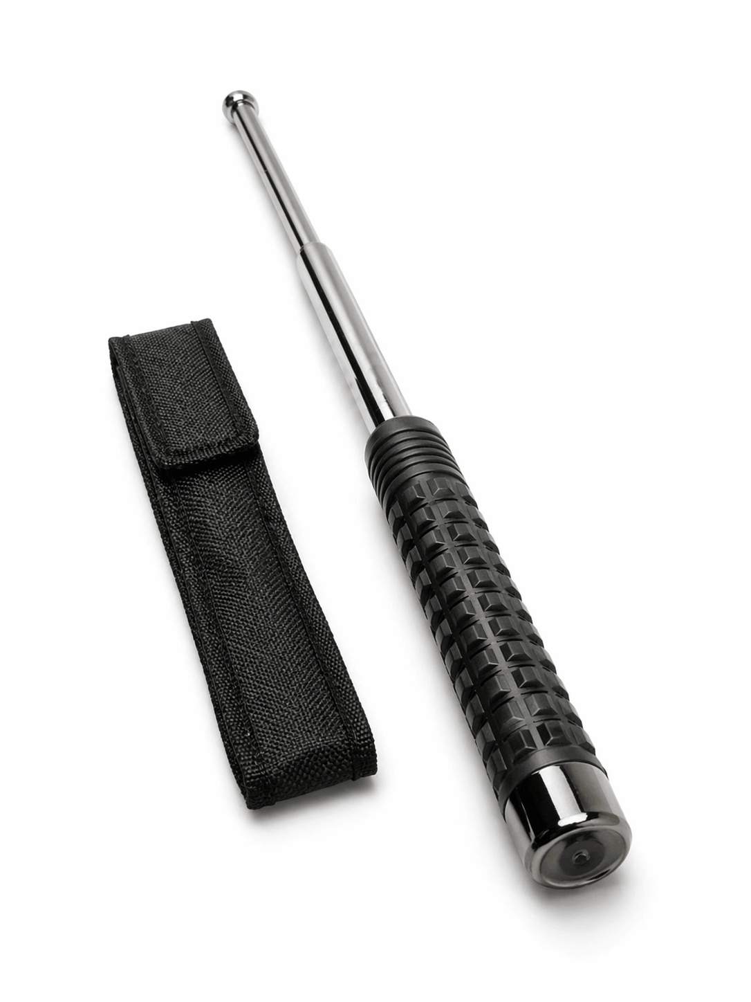 Bâton télescopique en acier Black Airsoft TITAN 52 cm avec étui – Chrome