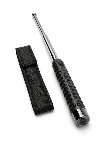 Bâton télescopique en acier Black Airsoft TITAN 52 cm avec étui – Chrome
