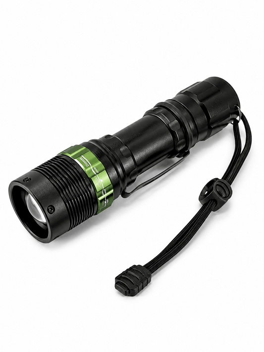 Lampe torche LED tactique BlackAirsoft GREENFORGE avec zoom, batterie Li-ion