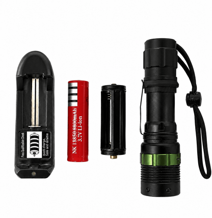 Lampe torche LED tactique BlackAirsoft GREENFORGE avec zoom, batterie Li-ion