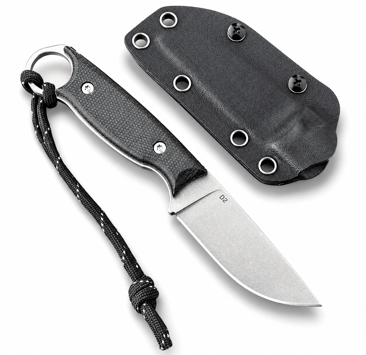 Couteau tactique compact BlackAirsoft HUNTER MINI D2 avec étui KYDEX et manche G10