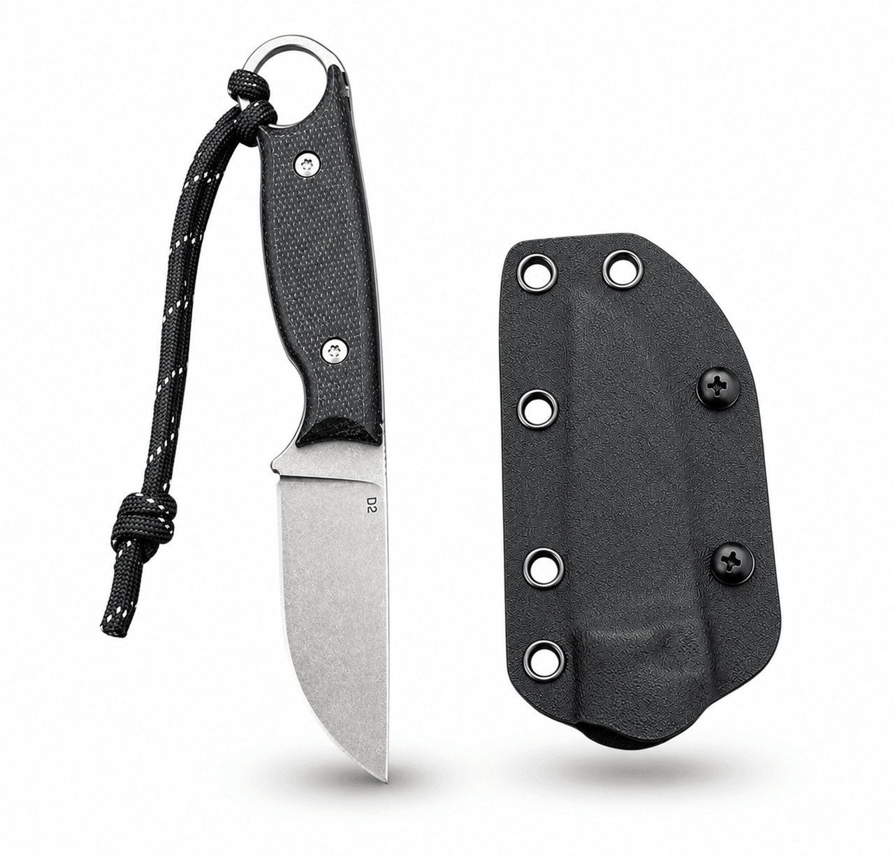Couteau tactique compact BlackAirsoft HUNTER MINI D2 avec étui KYDEX et manche G10
