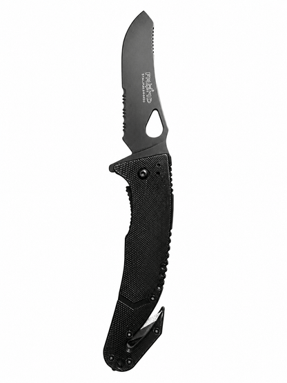 Couteau tactique pliant de sauvetage avec coupe-corde et clip