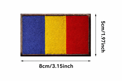 Patch brodé velcro 5x8 cm - drapeau roumain