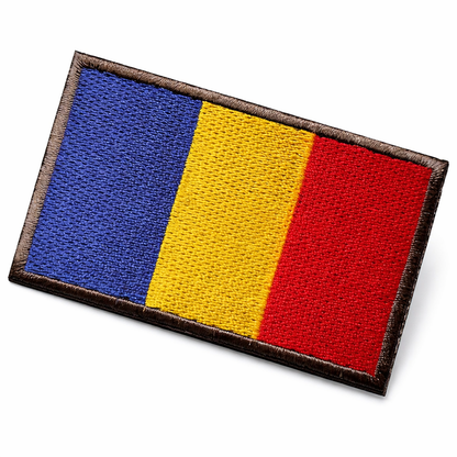 Patch brodé velcro 5x8 cm - drapeau roumain
