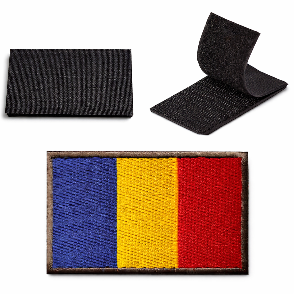 Patch brodé velcro 5x8 cm - drapeau roumain