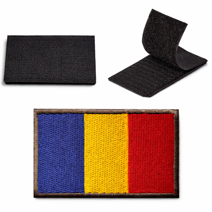 Patch brodé velcro 5x8 cm - drapeau roumain