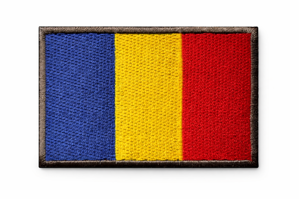 Patch brodé velcro 5x8 cm - drapeau roumain