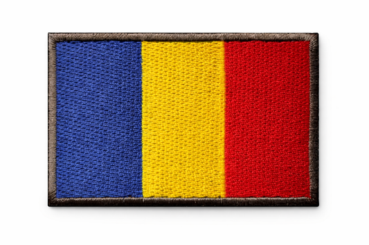 🎁 Patch brodé velcro 5x8 cm - drapeau roumain (100% offert)