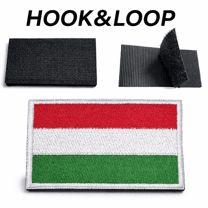 Patch brodé velcro 5x8 cm - drapeau hongrois