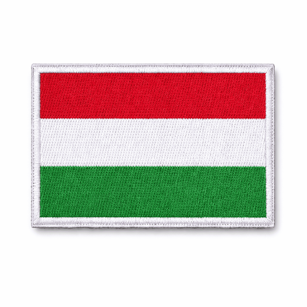 Patch brodé velcro 5x8 cm - drapeau hongrois