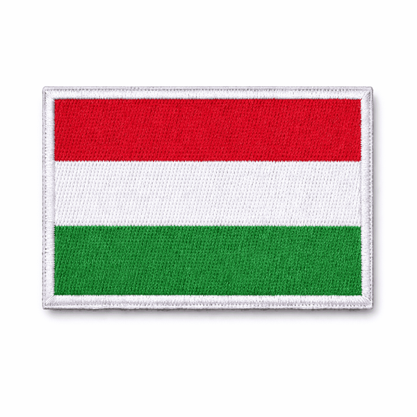 Patch brodé velcro 5x8 cm - drapeau hongrois