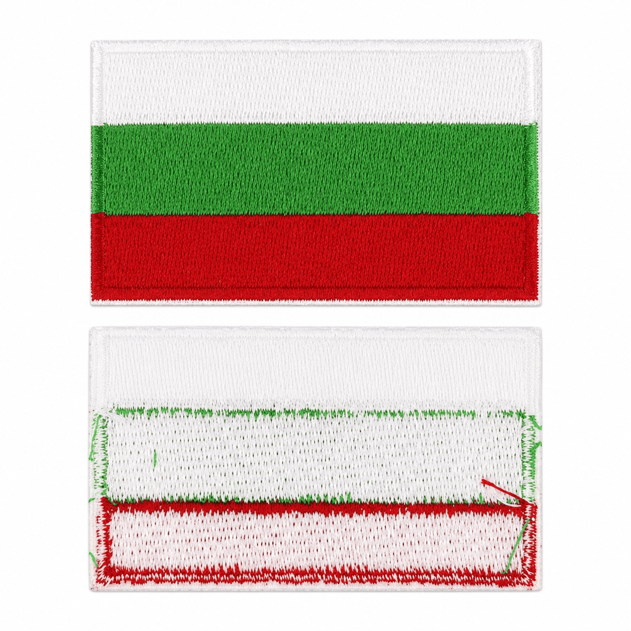 Patch drapeau bulgare 6,3x3,8 cm – thermocollant sans velcro