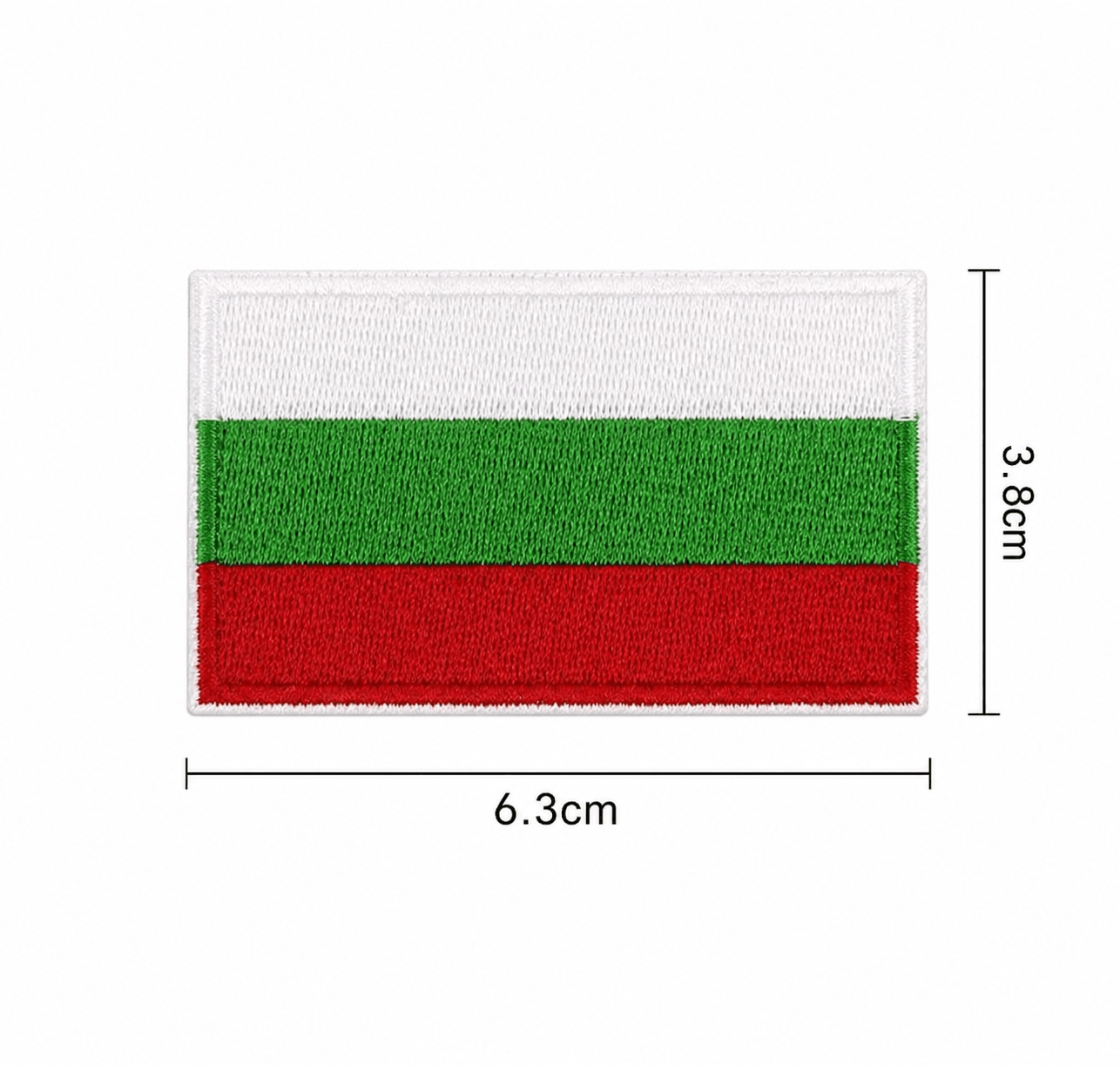 Patch drapeau bulgare 6,3x3,8 cm – thermocollant sans velcro