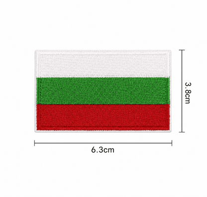 Patch drapeau bulgare 6,3x3,8 cm – thermocollant sans velcro