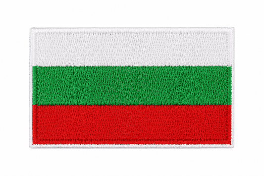 Patch drapeau bulgare 6,3x3,8 cm – thermocollant sans velcro