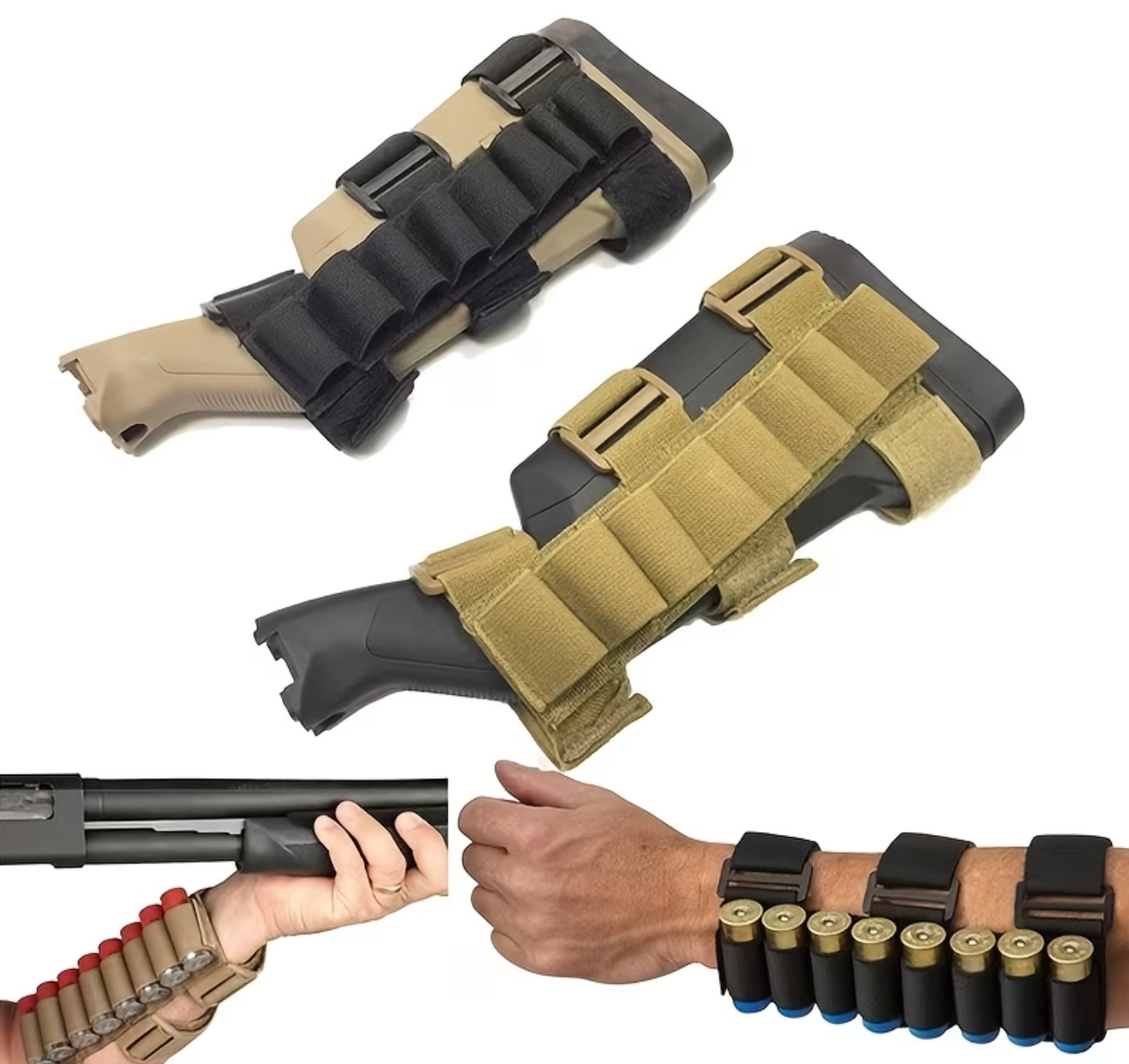 Support tactique pour cartouches calibre 12 – pour crosse et main