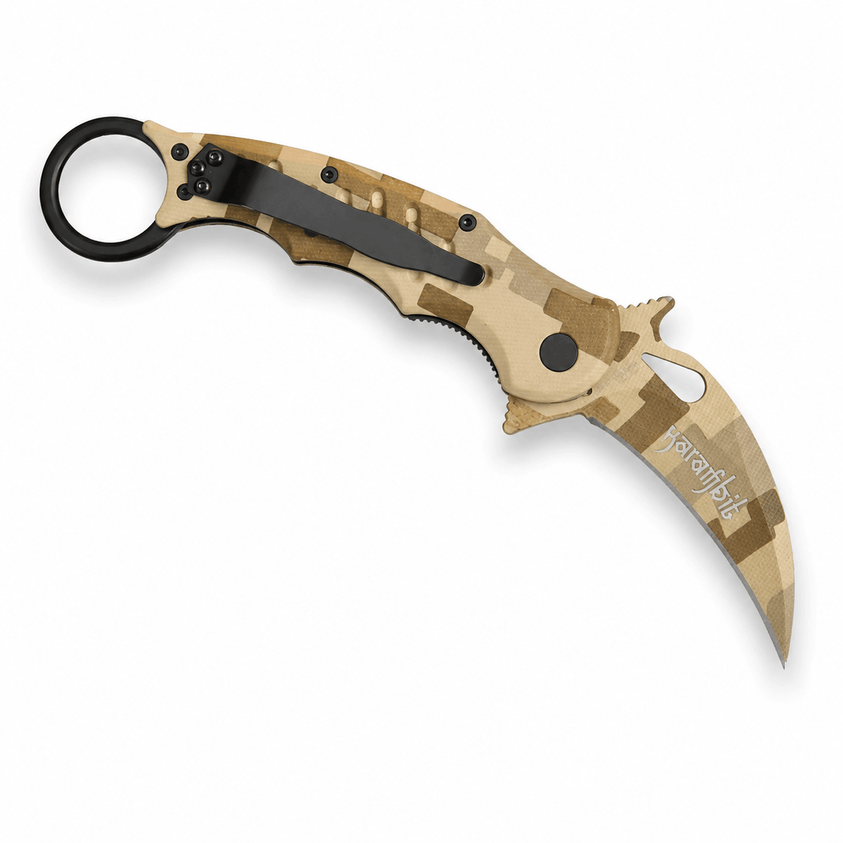 Karambit Fox Knives N690Co Desert Camo összecsukható kés, 19,5 cm