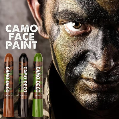 Crème de camouflage pour visage – 3 bâtons pour camouflage tactique