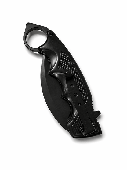 Couteau karambit pliant Black Airsoft avec anneau
