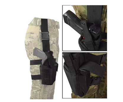 Étui de cuisse réglable, cuisse droite, noir