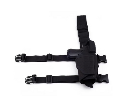 Étui de cuisse réglable, cuisse droite, noir