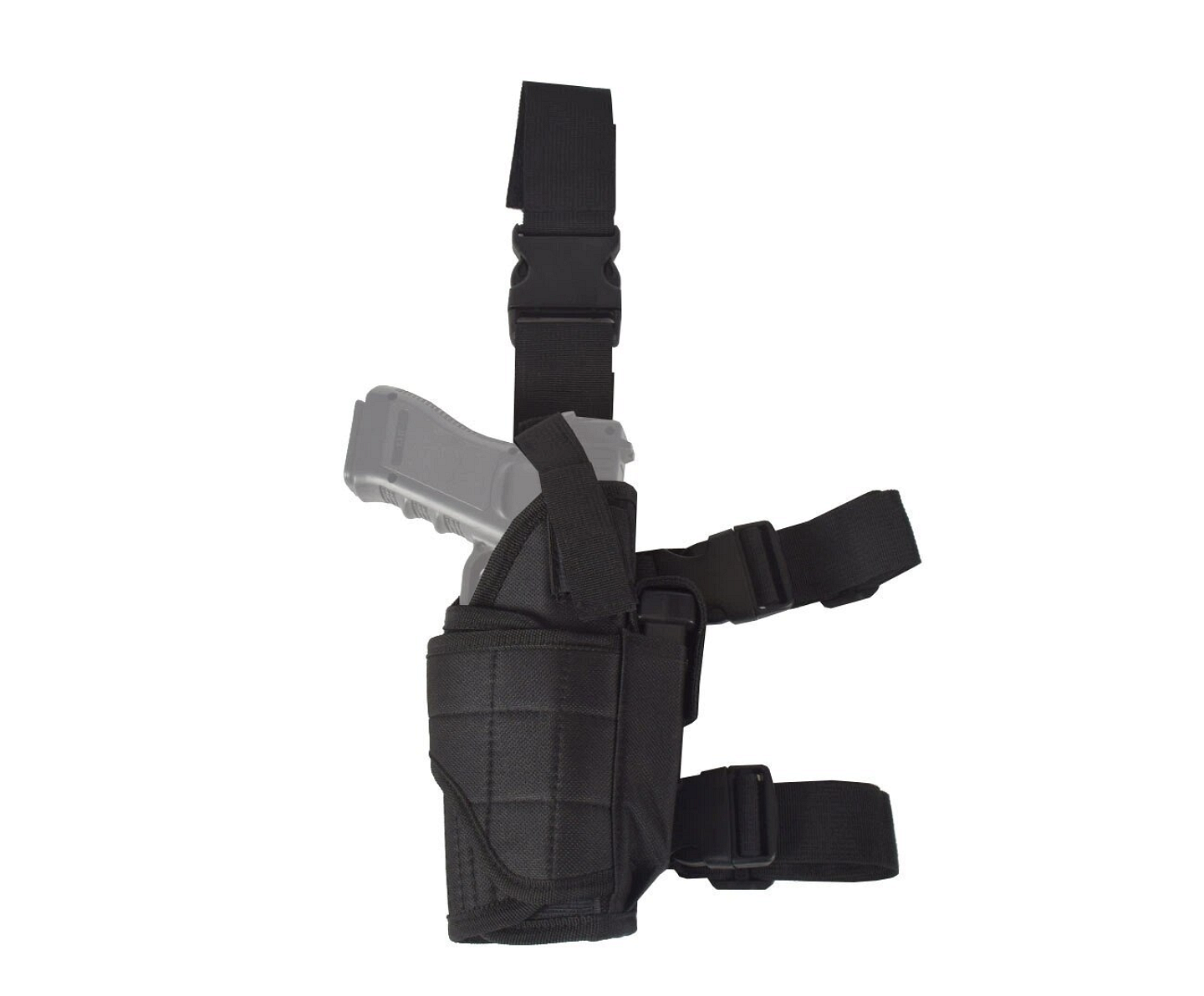 Étui de cuisse réglable, cuisse droite, noir
