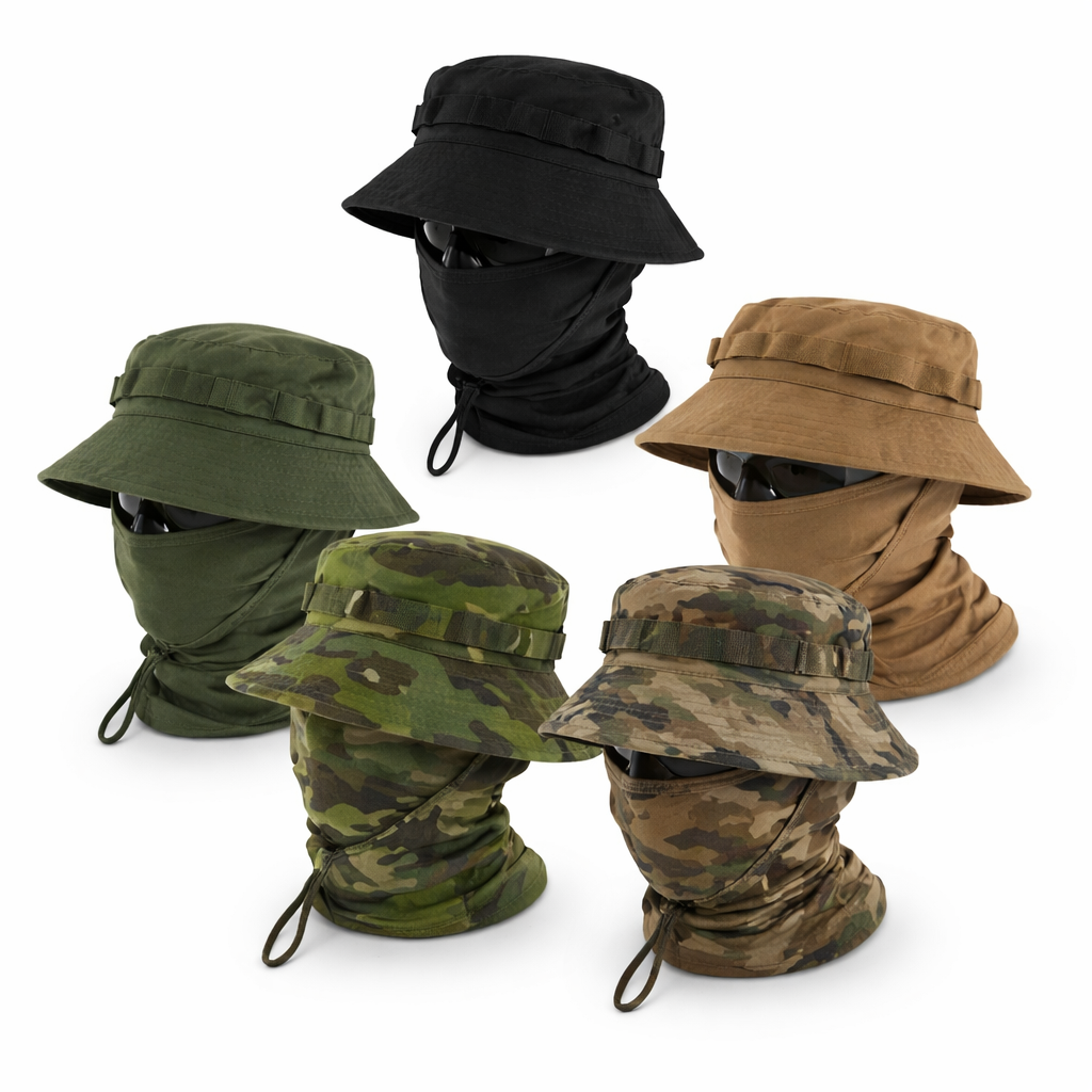 Ensemble casquette tactique avec cagoule