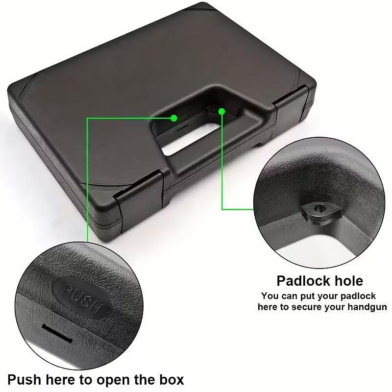 Mallette pour pistolet en plastique avec rembourrage - noir