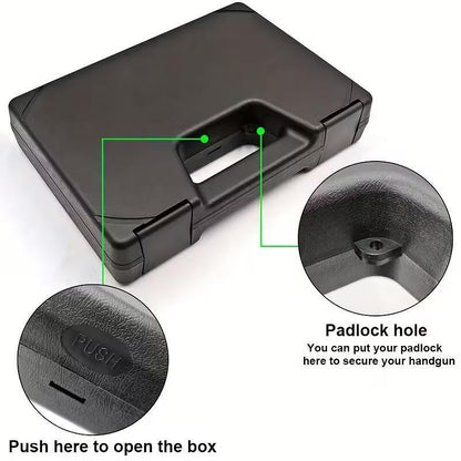 Mallette pour pistolet en plastique avec rembourrage - noir
