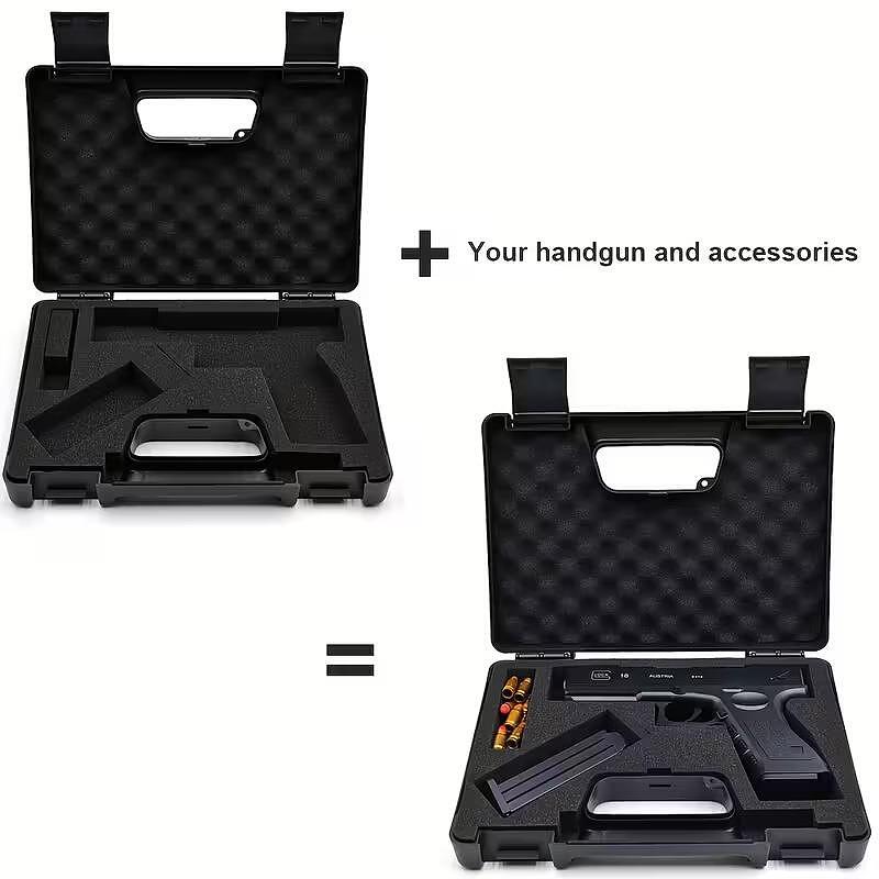 Mallette pour pistolet en plastique avec rembourrage - noir