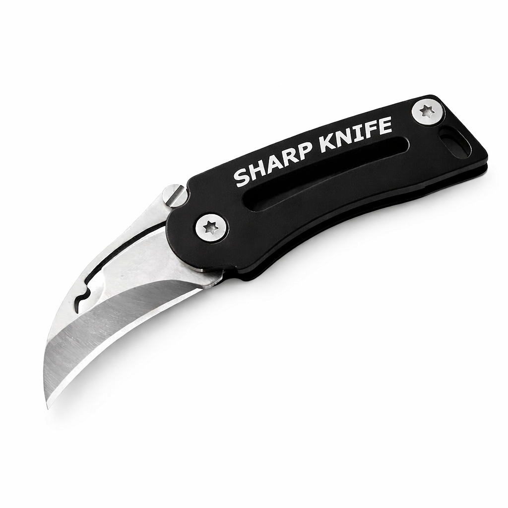 Mini couteau pliant courbé pour porte-clés – outil EDC compact