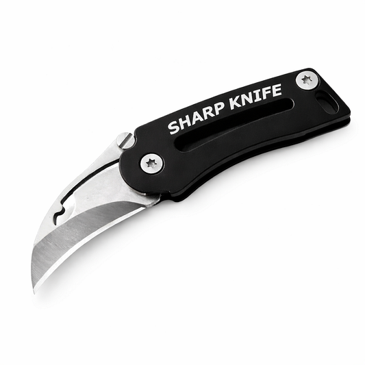 Mini couteau pliant courbé pour porte-clés – outil EDC compact