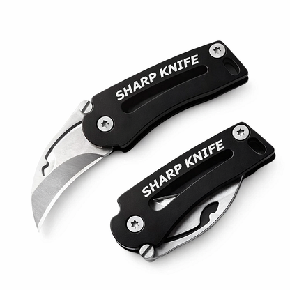 Mini couteau pliant courbé pour porte-clés – outil EDC compact