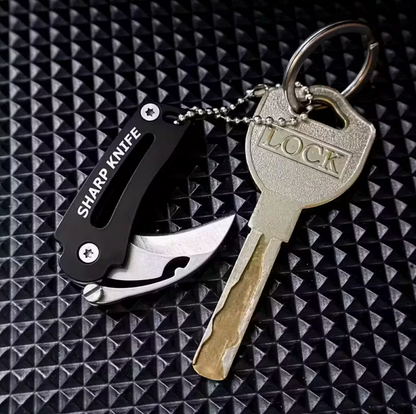 Mini couteau pliant courbé pour porte-clés – outil EDC compact