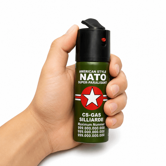 Spray au poivre NATO CS-GAS 60 ml – spray de défense personnelle avec buse Jet jusqu’à 3 m