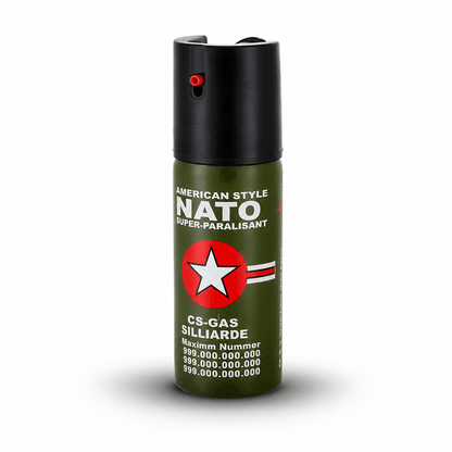 Spray au poivre NATO CS-GAS 60 ml – spray de défense personnelle avec buse Jet jusqu’à 3 m