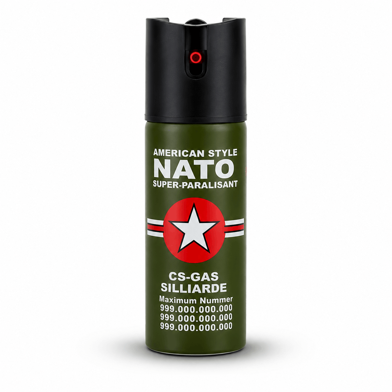 Spray au poivre NATO CS-GAS 60 ml – spray de défense personnelle avec buse Jet jusqu’à 3 m